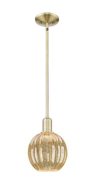 Innovations - 716-1S-AB-G458-7ME - One Light Mini Pendant - Arcadia - Antique Brass