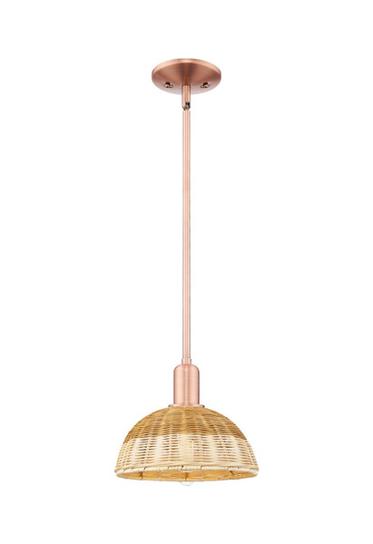 Innovations - 716-1S-AC-NBD2-9-NAT - One Light Mini Pendant - Arcadia - Antique Copper