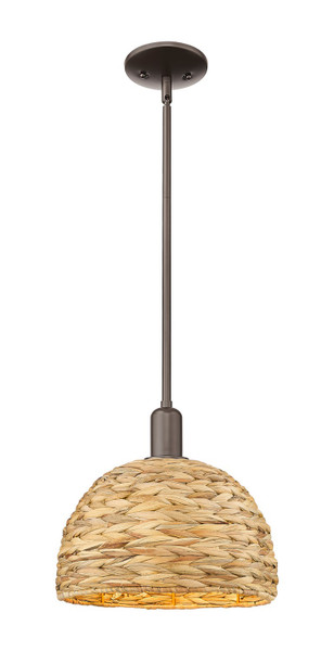 Innovations - 716-1S-OB-RBD-12-NAT - One Light Mini Pendant - Arcadia - Oil Rubbed Bronze