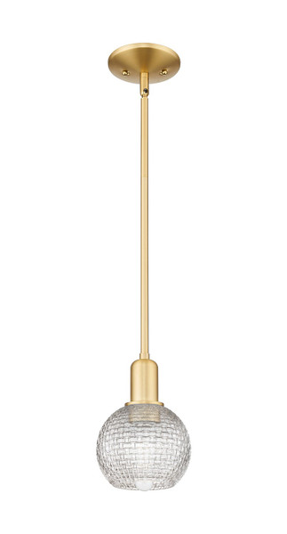 Innovations - 716-1S-SG-G122C-6CL - One Light Mini Pendant - Arcadia - Satin Gold