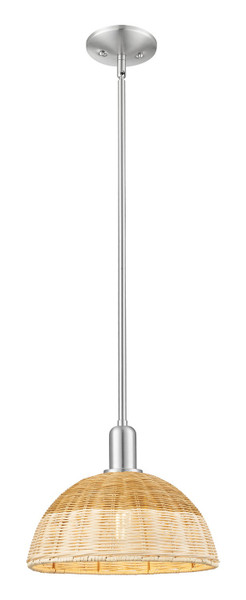 Innovations - 716-1S-SN-NBD2-12-NAT - One Light Mini Pendant - Arcadia - Brushed Satin Nickel