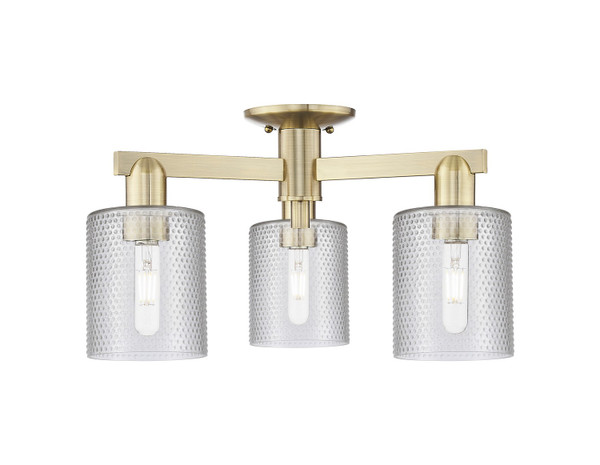 Innovations - 716-3F-AB-G112 - Three Light Semi-Flush Mount - Arcadia - Antique Brass