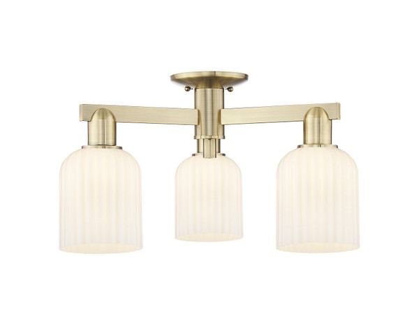Innovations - 716-3F-AB-G559-5GWH - Three Light Semi-Flush Mount - Arcadia - Antique Brass