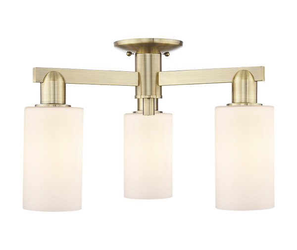 Innovations - 716-3F-AB-G801 - Three Light Semi-Flush Mount - Arcadia - Antique Brass