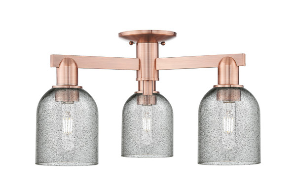 Innovations - 716-3F-AC-G257 - Three Light Semi-Flush Mount - Arcadia - Antique Copper