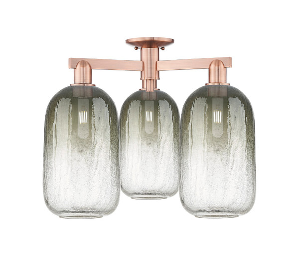 Innovations - 716-3F-AC-G482-7SL - Three Light Semi-Flush Mount - Arcadia - Antique Copper