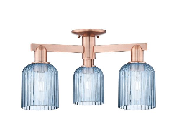 Innovations - 716-3F-AC-G559-5BL - Three Light Semi-Flush Mount - Arcadia - Antique Copper