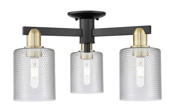Innovations - 716-3F-BAB-G112 - Three Light Semi-Flush Mount - Arcadia - Black Antique Brass