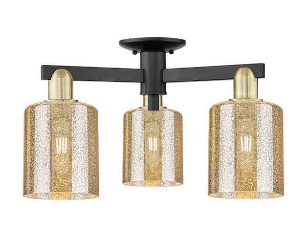 Innovations - 716-3F-BAB-G116 - Three Light Semi-Flush Mount - Arcadia - Black Antique Brass
