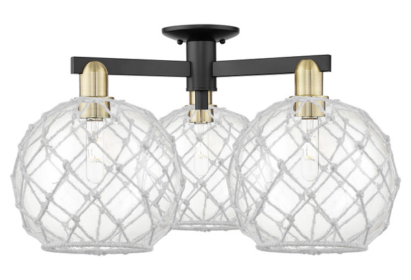 Innovations - 716-3F-BAB-G122-10RW - Three Light Semi-Flush Mount - Arcadia - Black Antique Brass