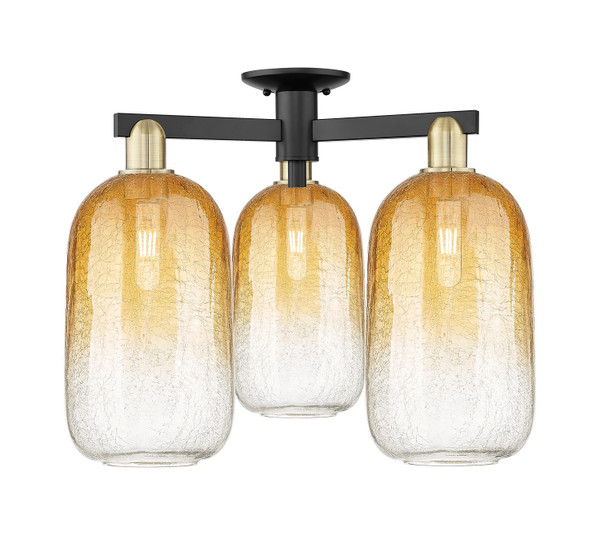 Innovations - 716-3F-BAB-G482-7AM - Three Light Semi-Flush Mount - Arcadia - Black Antique Brass