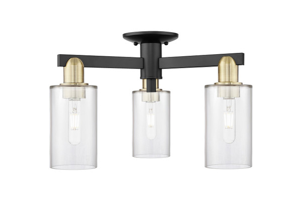 Innovations - 716-3F-BAB-G802 - Three Light Semi-Flush Mount - Arcadia - Black Antique Brass
