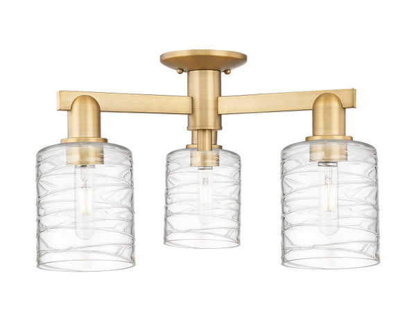 Innovations - 716-3F-BB-G1113 - Three Light Semi-Flush Mount - Arcadia - Brushed Brass