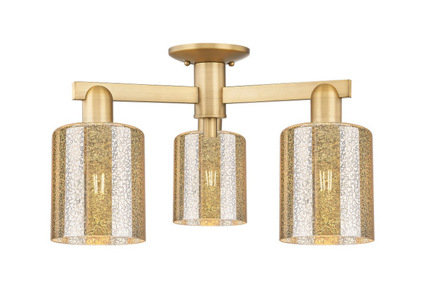 Innovations - 716-3F-BB-G116 - Three Light Semi-Flush Mount - Arcadia - Brushed Brass
