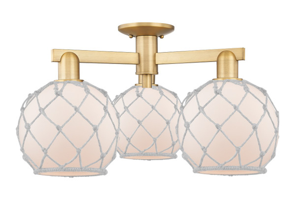 Innovations - 716-3F-BB-G121-8RW - Three Light Semi-Flush Mount - Arcadia - Brushed Brass
