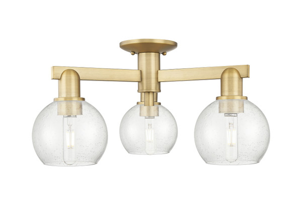 Innovations - 716-3F-BB-G124-6 - Three Light Semi-Flush Mount - Arcadia - Brushed Brass