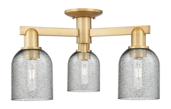 Innovations - 716-3F-BB-G257 - Three Light Semi-Flush Mount - Arcadia - Brushed Brass