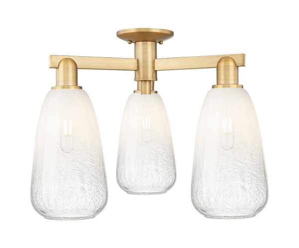 Innovations - 716-3F-BB-G480-6OP - Three Light Semi-Flush Mount - Arcadia - Brushed Brass