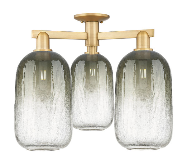 Innovations - 716-3F-BB-G482-7SL - Three Light Semi-Flush Mount - Arcadia - Brushed Brass