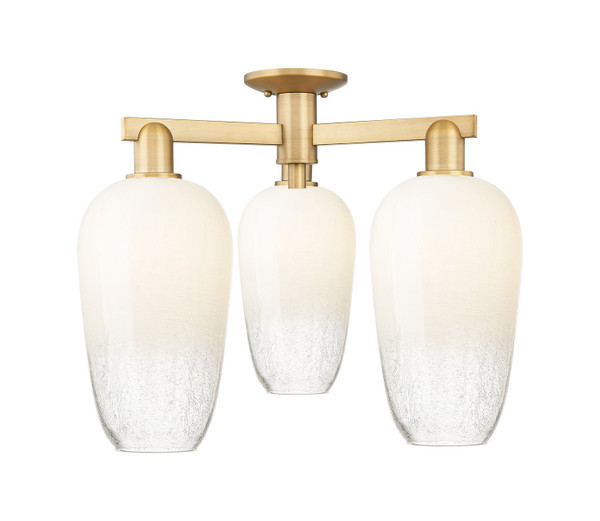Innovations - 716-3F-BB-G484-7OP - Three Light Semi-Flush Mount - Arcadia - Brushed Brass