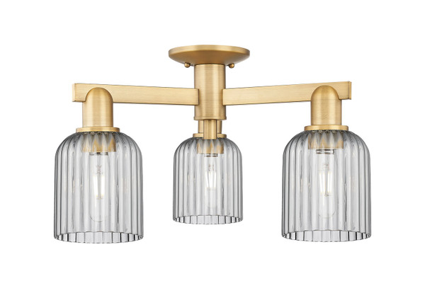 Innovations - 716-3F-BB-G559-5SM - Three Light Semi-Flush Mount - Arcadia - Brushed Brass