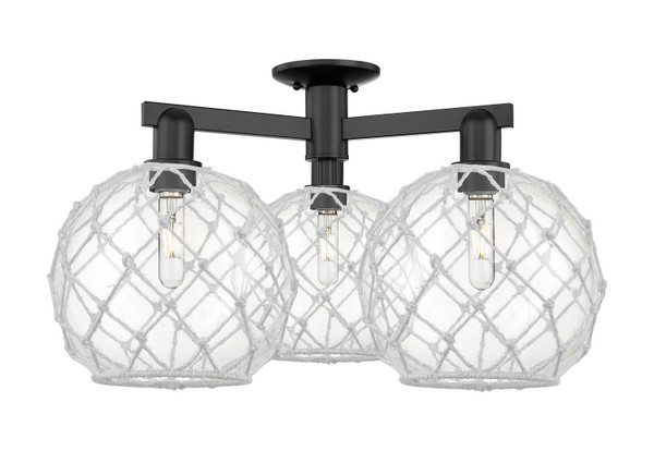 Innovations - 716-3F-BK-G122-10RW - Three Light Semi-Flush Mount - Arcadia - Matte Black