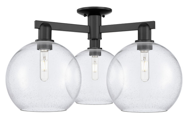 Innovations - 716-3F-BK-G124-10 - Three Light Semi-Flush Mount - Arcadia - Matte Black