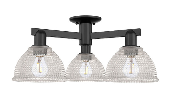 Innovations - 716-3F-BK-G422 - Three Light Semi-Flush Mount - Arcadia - Matte Black