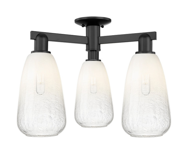Innovations - 716-3F-BK-G480-6OP - Three Light Semi-Flush Mount - Arcadia - Matte Black
