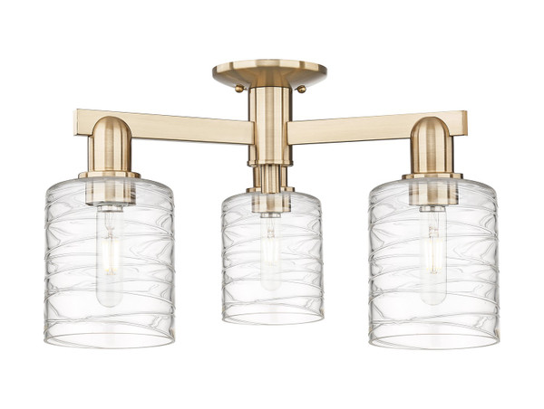 Innovations - 716-3F-CB-G1113 - Three Light Semi-Flush Mount - Arcadia - Champagne Bronze