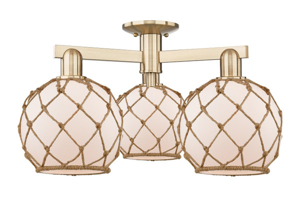 Innovations - 716-3F-CB-G121-8RB - Three Light Semi-Flush Mount - Arcadia - Champagne Bronze