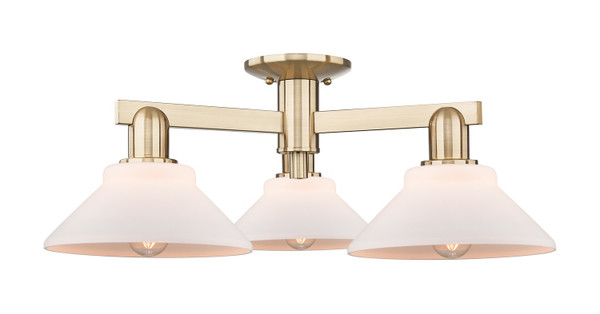 Innovations - 716-3F-CB-G131 - Three Light Semi-Flush Mount - Arcadia - Champagne Bronze