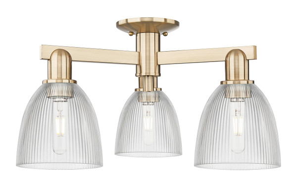 Innovations - 716-3F-CB-G382 - Three Light Semi-Flush Mount - Arcadia - Champagne Bronze