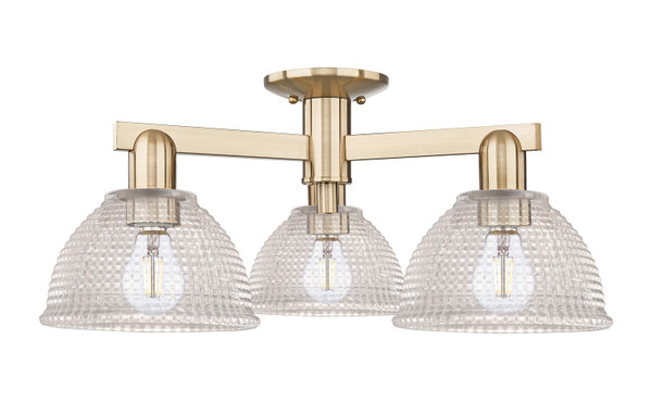 Innovations - 716-3F-CB-G422 - Three Light Semi-Flush Mount - Arcadia - Champagne Bronze