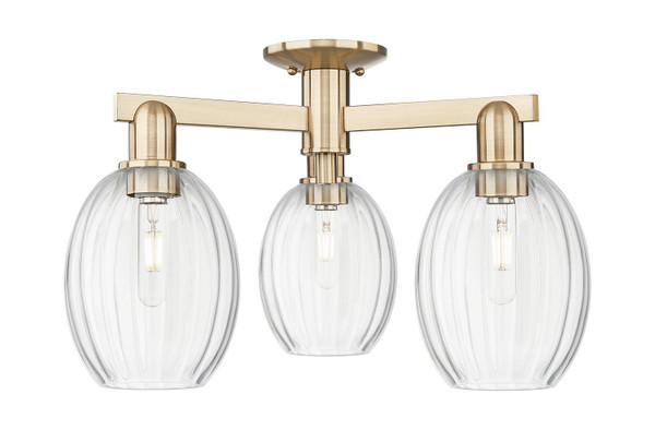 Innovations - 716-3F-CB-G459-6CL - Three Light Semi-Flush Mount - Arcadia - Champagne Bronze