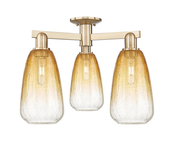 Innovations - 716-3F-CB-G480-6AM - Three Light Semi-Flush Mount - Arcadia - Champagne Bronze