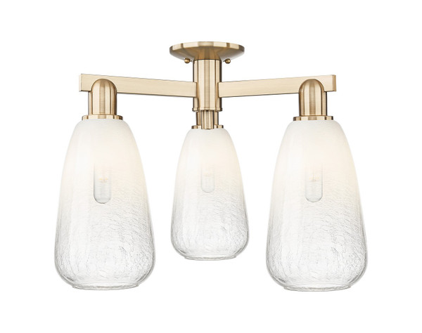 Innovations - 716-3F-CB-G480-6OP - Three Light Semi-Flush Mount - Arcadia - Champagne Bronze