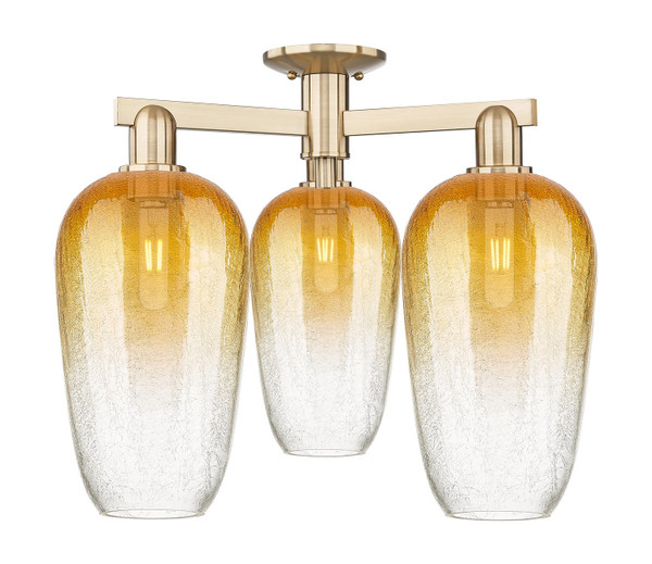 Innovations - 716-3F-CB-G484-7AM - Three Light Semi-Flush Mount - Arcadia - Champagne Bronze