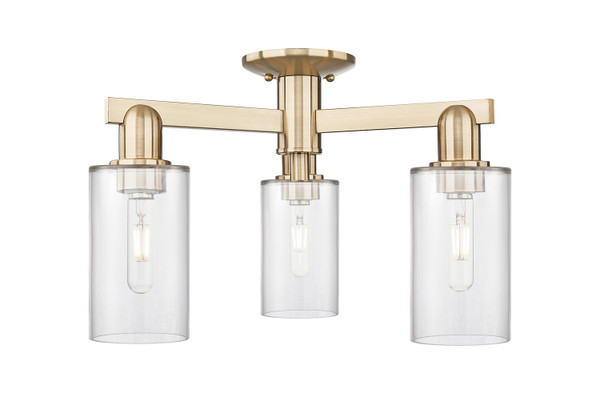 Innovations - 716-3F-CB-G802 - Three Light Semi-Flush Mount - Arcadia - Champagne Bronze