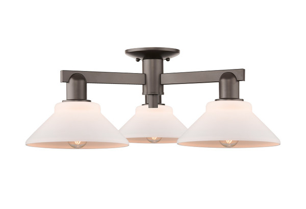 Innovations - 716-3F-OB-G131 - Three Light Semi-Flush Mount - Arcadia - Oil Rubbed Bronze