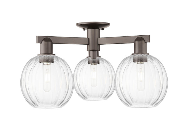 Innovations - 716-3F-OB-G458-7CL - Three Light Semi-Flush Mount - Arcadia - Oil Rubbed Bronze