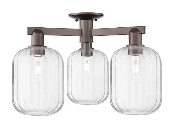 Innovations - 716-3F-OB-G460-7CL - Three Light Semi-Flush Mount - Arcadia - Oil Rubbed Bronze
