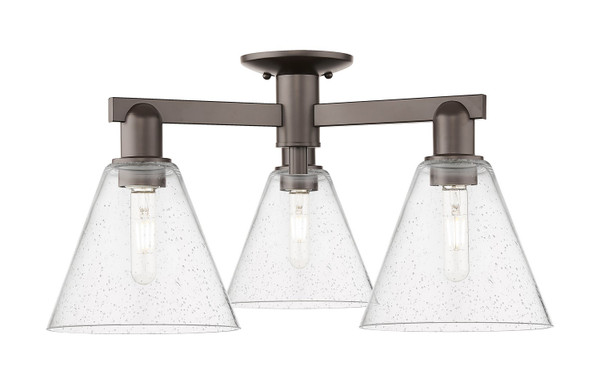 Innovations - 716-3F-OB-GBC-84 - Three Light Semi-Flush Mount - Arcadia - Oil Rubbed Bronze