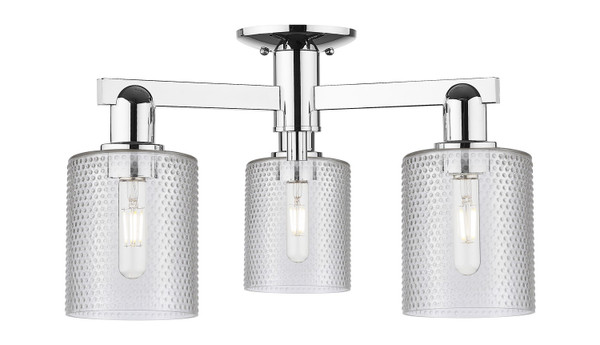 Innovations - 716-3F-PC-G112 - Three Light Semi-Flush Mount - Arcadia - Polished Chrome