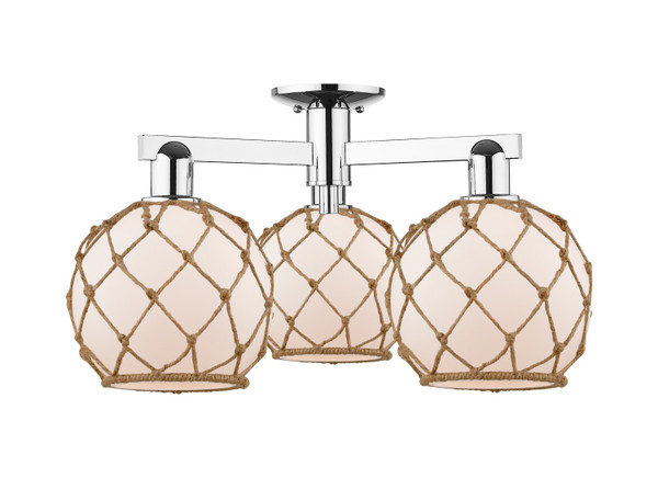 Innovations - 716-3F-PC-G121-8RB - Three Light Semi-Flush Mount - Arcadia - Polished Chrome