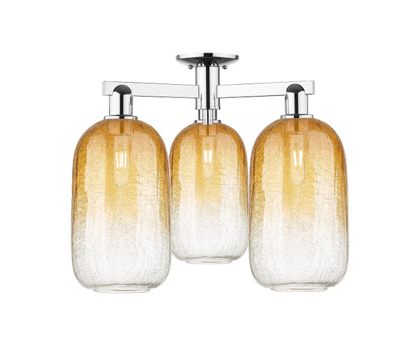Innovations - 716-3F-PC-G482-7AM - Three Light Semi-Flush Mount - Arcadia - Polished Chrome