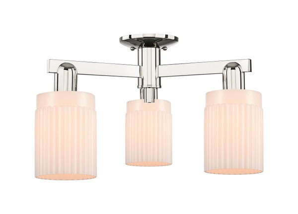 Innovations - 716-3F-PN-G341 - Three Light Semi-Flush Mount - Arcadia - Polished Nickel