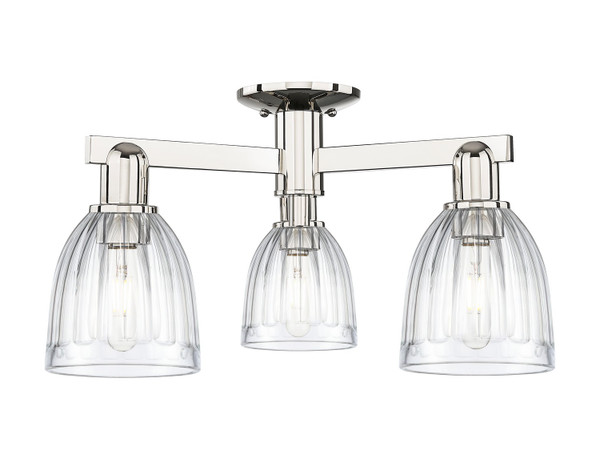 Innovations - 716-3F-PN-G442 - Three Light Semi-Flush Mount - Arcadia - Polished Nickel