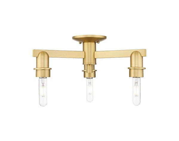 Innovations - 716-3F-SG - Three Light Semi-Flush Mount - Arcadia - Satin Gold