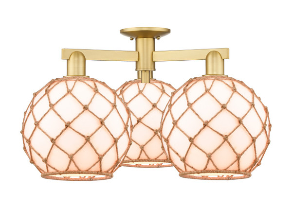 Innovations - 716-3F-SG-G121-10RB - Three Light Semi-Flush Mount - Arcadia - Satin Gold